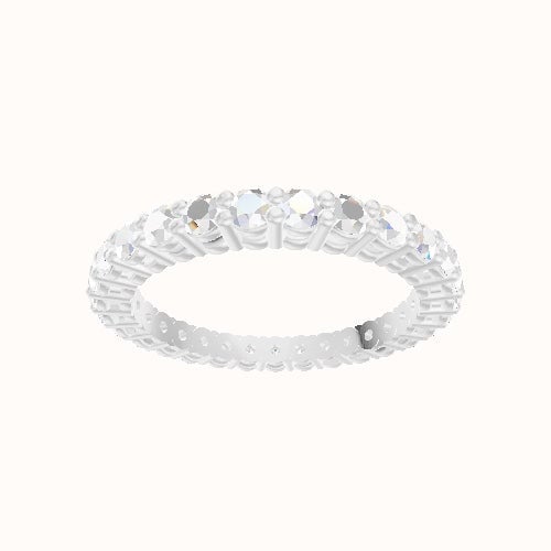 Custom Round Shared Prong Lab Diamond Eternity Band with Natural Diamond