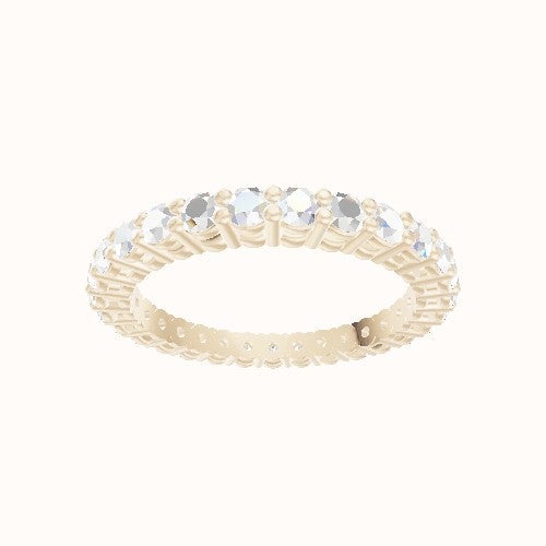 Custom Round Shared Prong Lab Diamond Eternity Band with Natural Diamond