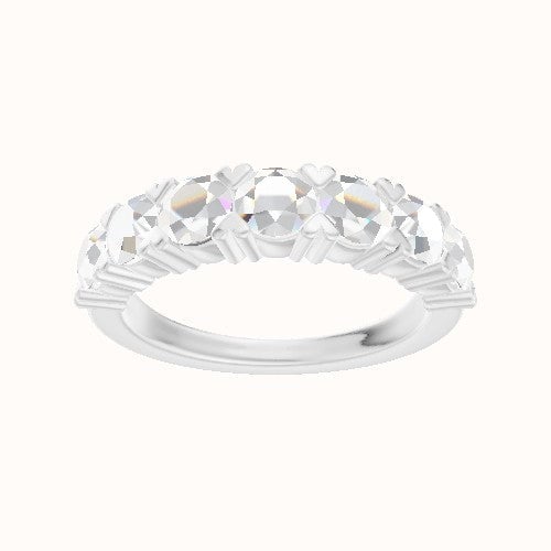 Custom Seven-Stone Round Lab Diamond Wedding Ring with Lab Diamond
