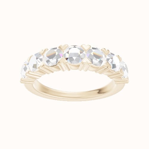 Custom Seven-Stone Round Lab Diamond Wedding Ring with Lab Diamond