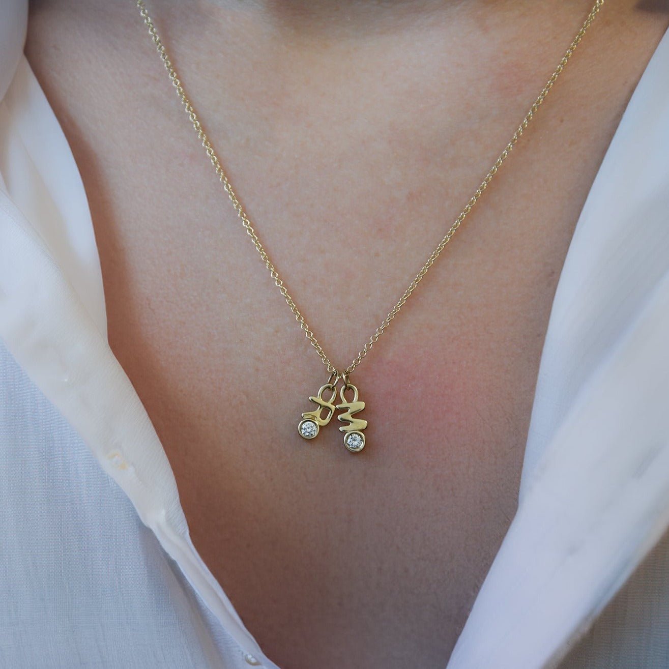 14kt yellow gold/14kt white gold/Necklace - 16-18" Adjustable/Necklace - 18-21" Adjustable/model