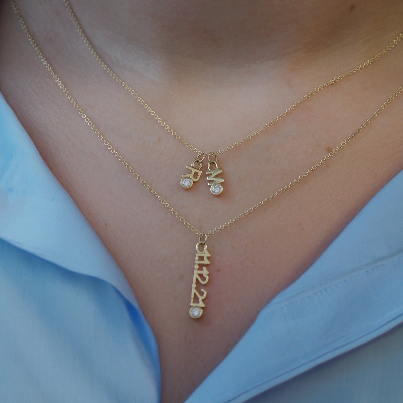14kt yellow gold/14kt white gold/Necklace - 16-18" Adjustable/Necklace - 18-21" Adjustable/top