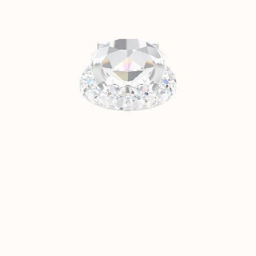  Engagement Ring With Low Set Waterfall Halo Head
