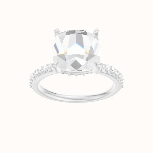 Half Pave Engagement Ring With Front set gallery Head