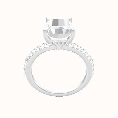 Half Pave Engagement Ring With Front set gallery Head