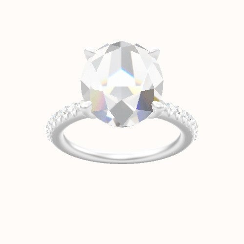Half Pave Engagement Ring With Front set gallery Head
