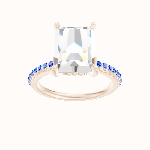 Half Pave Engagement Ring With Front set gallery Head