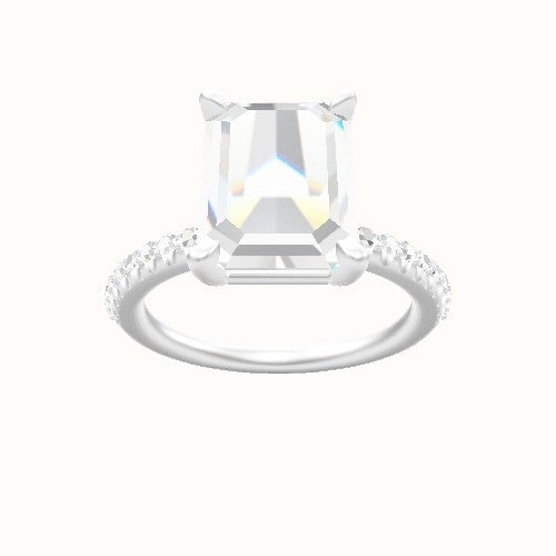 Half Pave Engagement Ring With Standard Four Prong Head