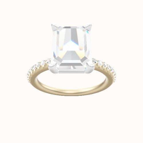 Half Pave Engagement Ring With Standard Four Prong Head