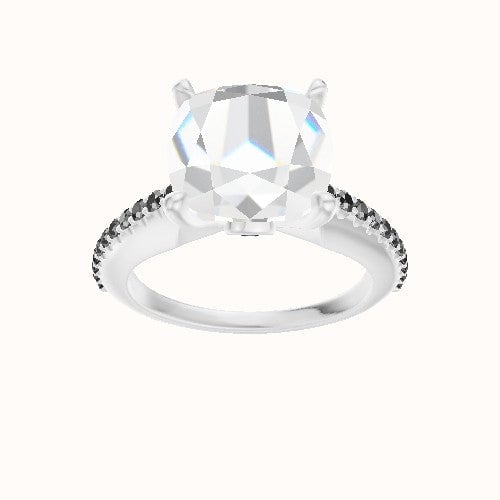 Illusion Set Shank Engagement Ring With Accent Diamond Head