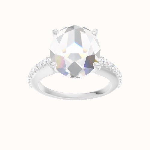 Illusion Set Shank Engagement Ring With Front set gallery Head