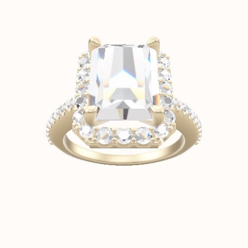 Illusion Set Shank Engagement Ring With Halo Head