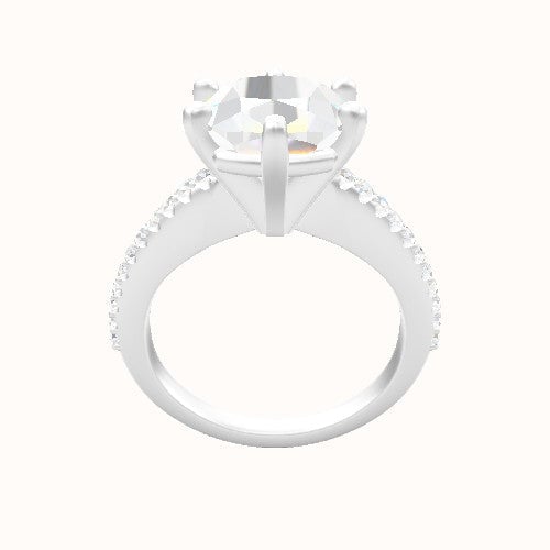 Illusion Set Shank Engagement Ring With High Set Six Prong Head