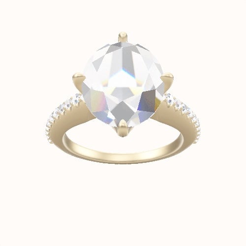 Illusion Set Shank Engagement Ring With Petal Compass Prong Head
