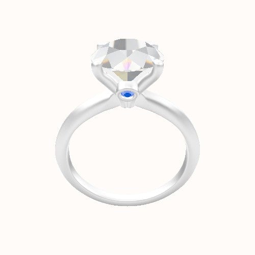 Knife Edge Engagement Ring With Accent Diamond Head