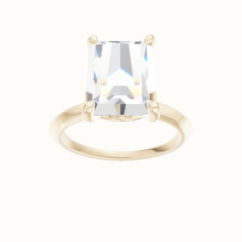 Knife Edge Engagement Ring With Crown Four Prong w. Surprise Diamond Head