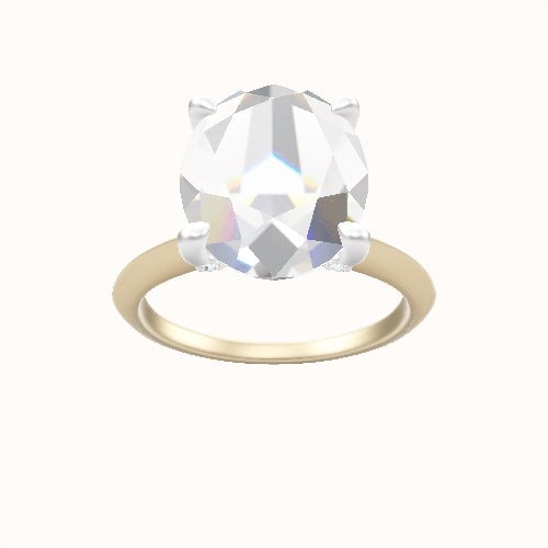 Knife Edge Engagement Ring With Double Pave V Prong Head