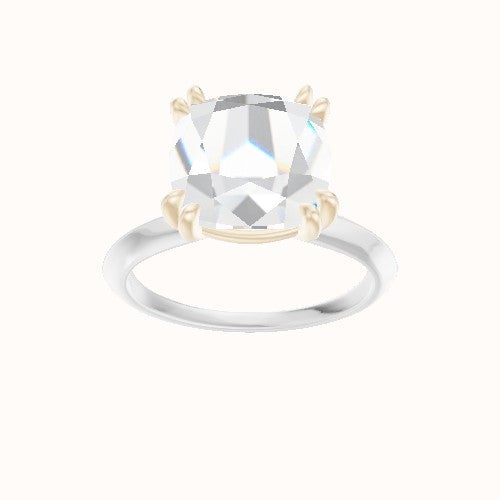 Knife Edge Engagement Ring With Double Prongs Head