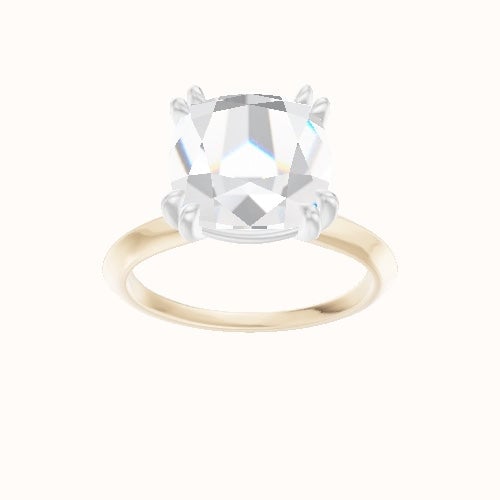 Knife Edge Engagement Ring With Double Prongs Head