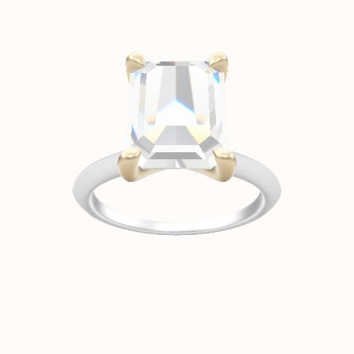 Knife Edge Engagement Ring With Four Prong Head
