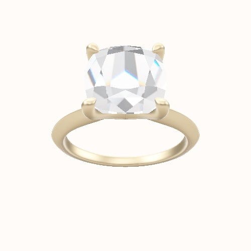 Knife Edge Engagement Ring With Four Prong Head and Matching Band