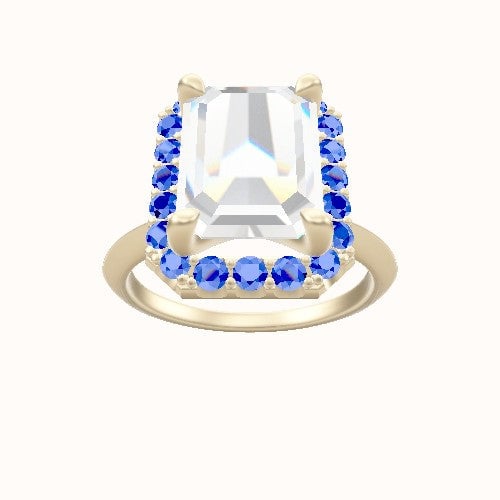 Knife Edge Engagement Ring With Halo Head