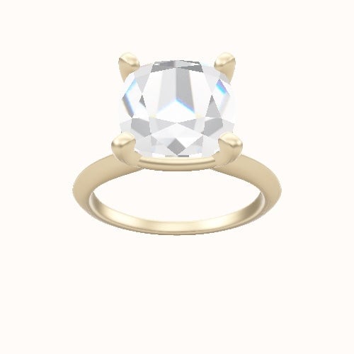 Knife Edge Engagement Ring With High Set Four Prong Head