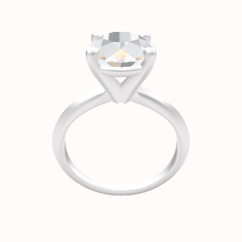 Knife Edge Engagement Ring With High Set Four Prong Head