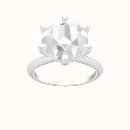 Knife Edge Engagement Ring With High Set Six Prong Head