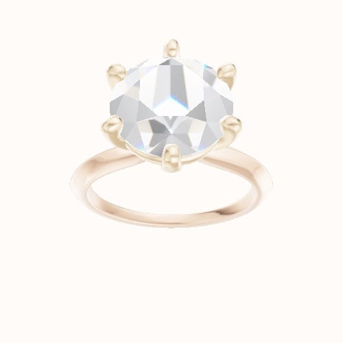 Knife Edge Engagement Ring With High Set Six Prong Head
