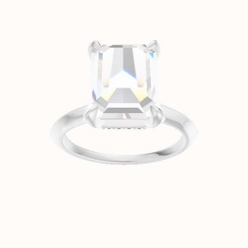 Knife Edge Engagement Ring With Pave Basket Head