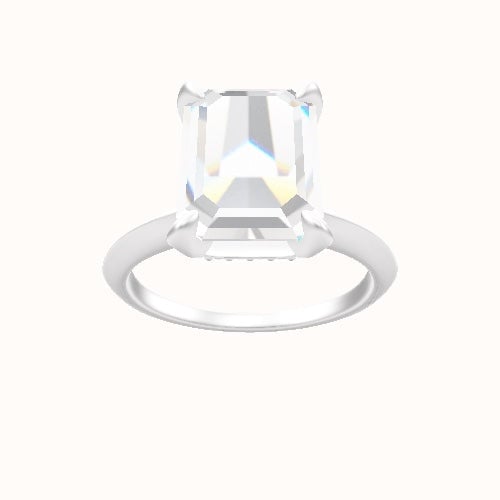 Knife Edge Engagement Ring With Pave Basket Head