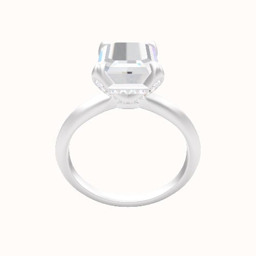 Knife Edge Engagement Ring With Pave Basket Head