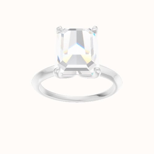 Knife Edge Engagement Ring With Petal Four Prong Head
