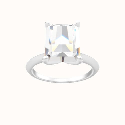 Knife Edge Engagement Ring With Petal Four Prong Head