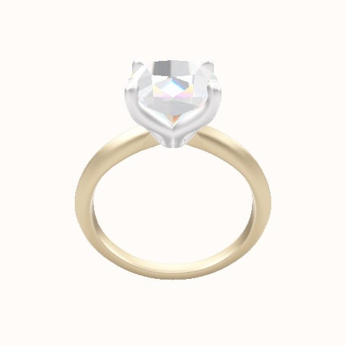 Knife Edge Engagement Ring With Petal Four Prong Head