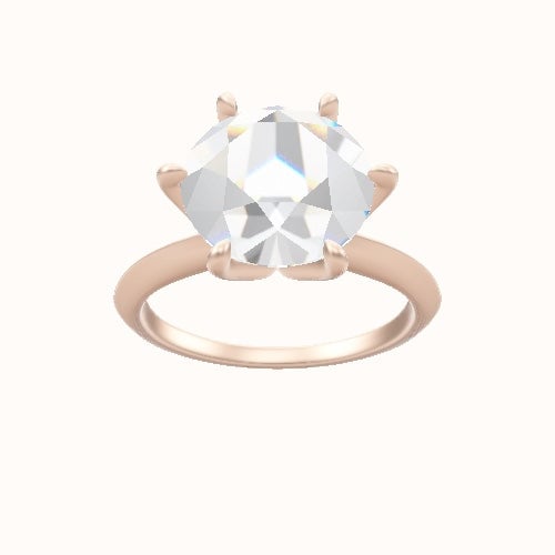 Knife Edge Engagement Ring With Petal Six Prong Head