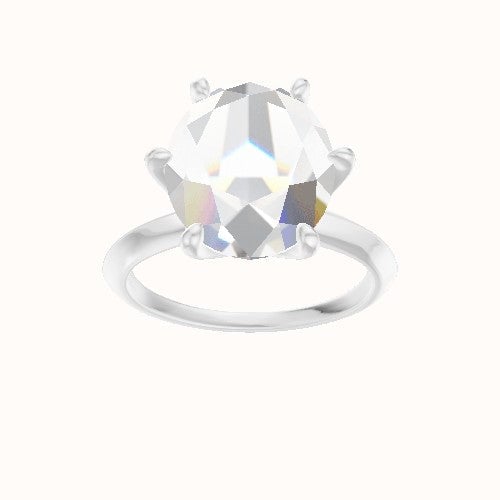 Knife Edge Engagement Ring With Petal Six Prong Head