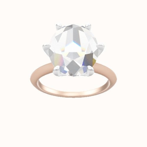 Knife Edge Engagement Ring With Petal Six Prong Head
