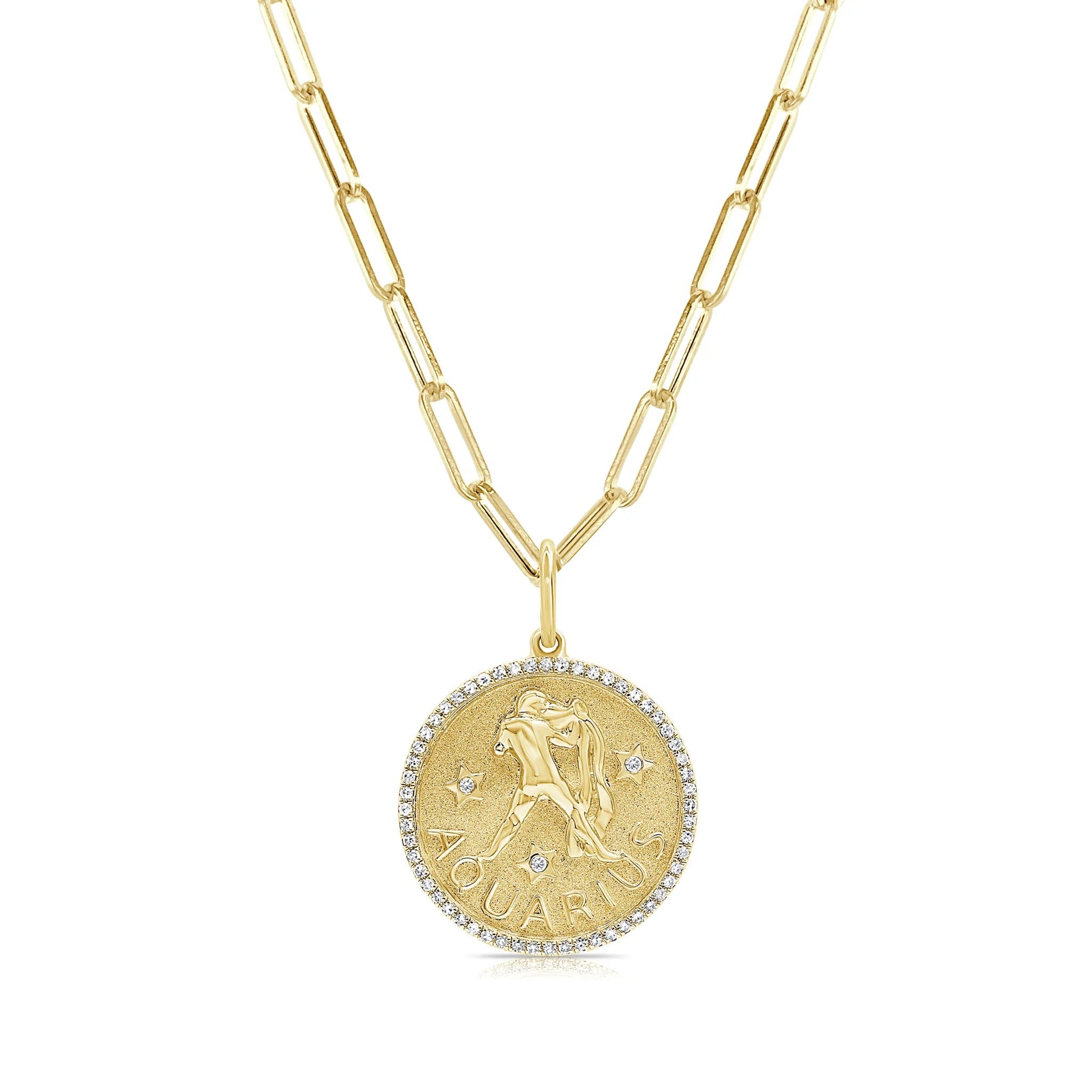 14kt yellow gold/aquarius/top