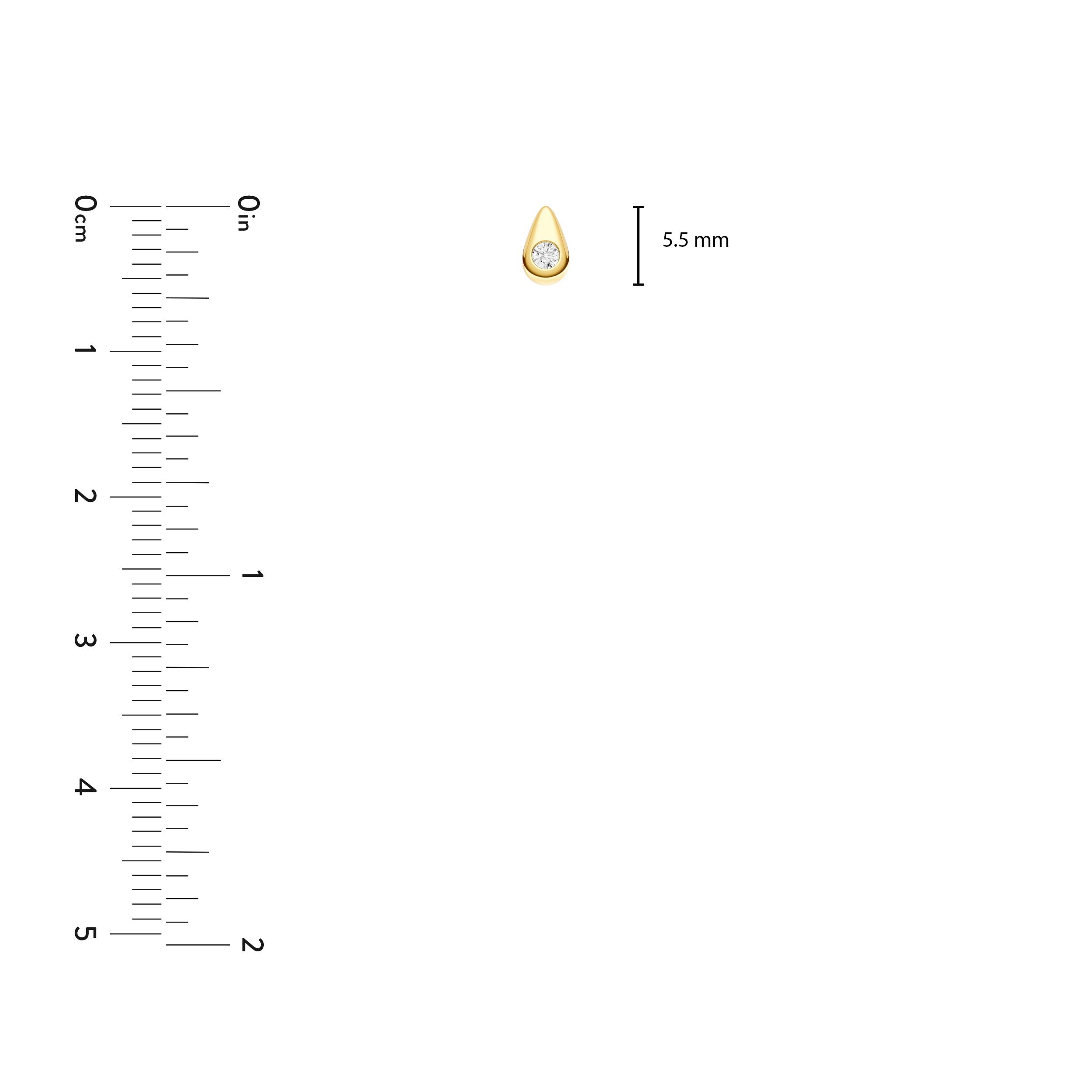 14kt yellow gold/measurement