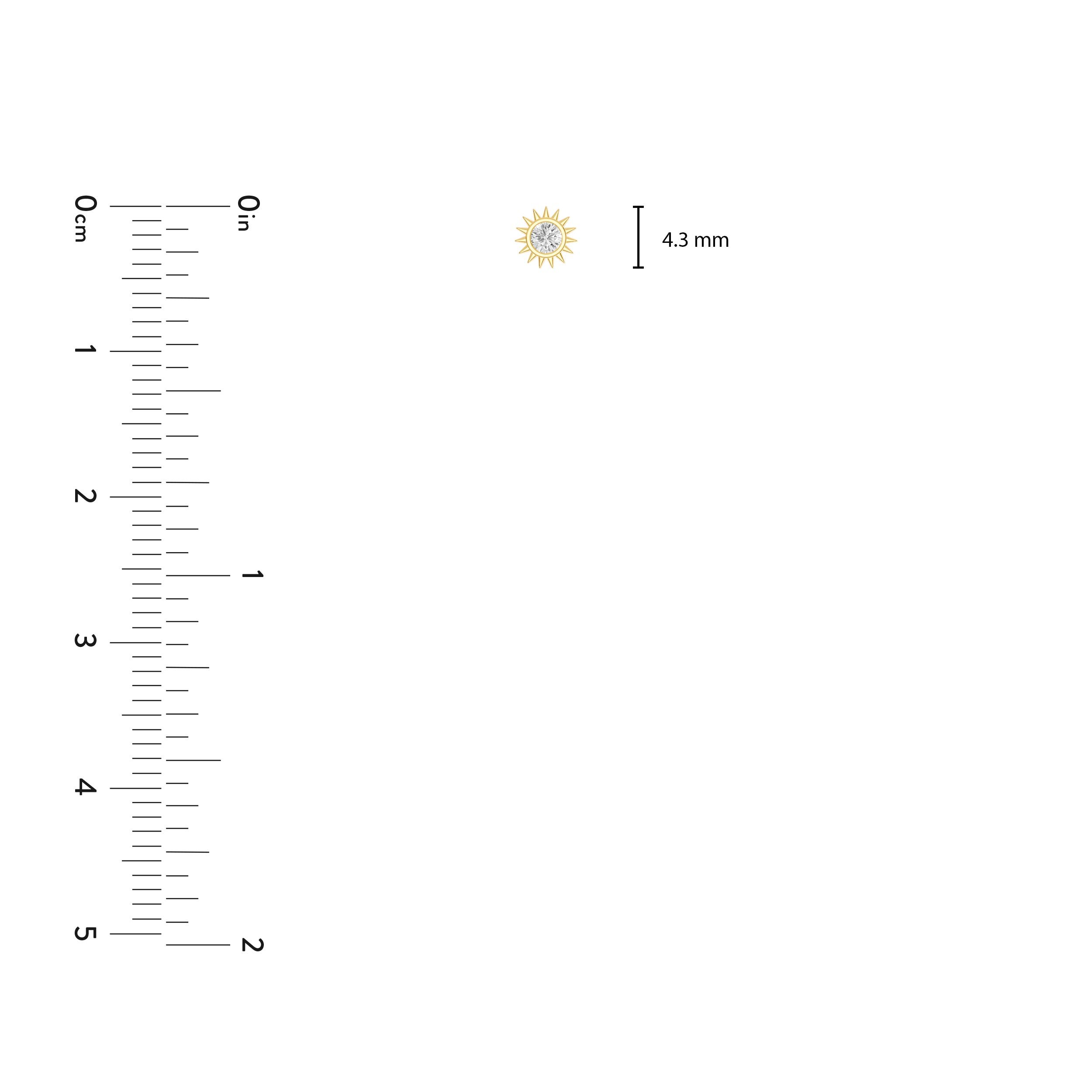14kt yellow gold/measurement