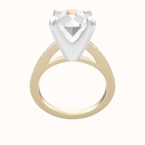 Micropave Cathedral Engagement Ring With Classic Four Prong Head
