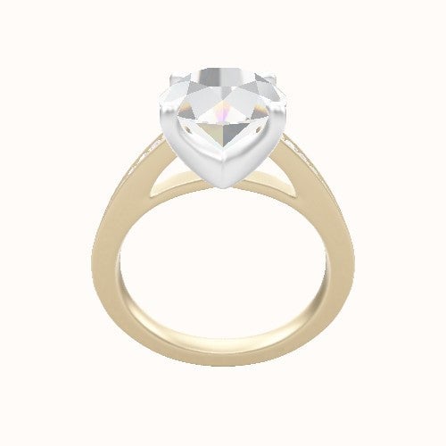 Micropave Cathedral Engagement Ring With Four Prong Head