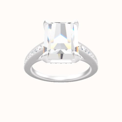 Micropave Cathedral Engagement Ring With Pave Basket Head