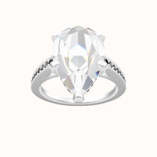 Micropave Cathedral Engagement Ring With Pave Basket Head