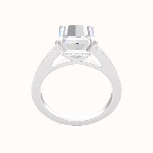Micropave Cathedral Engagement Ring With Pave Basket Head