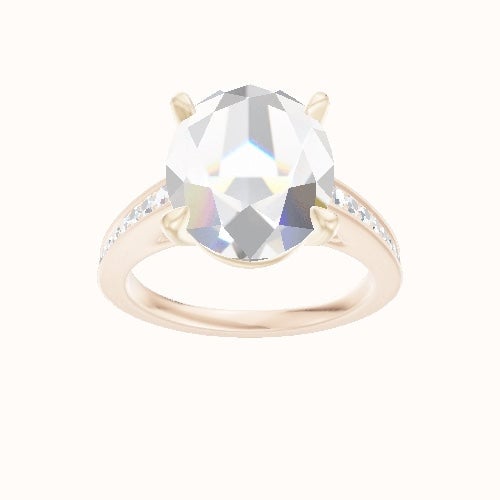 Micropave Cathedral Engagement Ring With Standard Four Prong Head