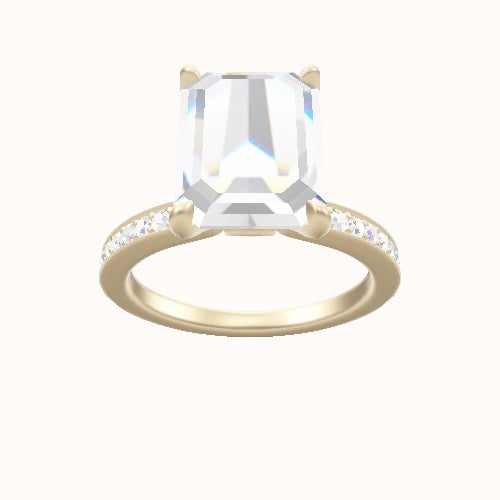 Micropave Engagement Ring With Accent Diamond Head