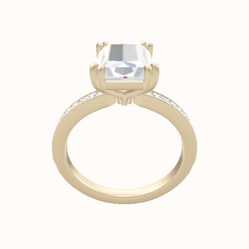 Micropave Engagement Ring With Double Prongs Head